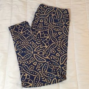 NWOT LuLaRoe Blue Patterned Leggings